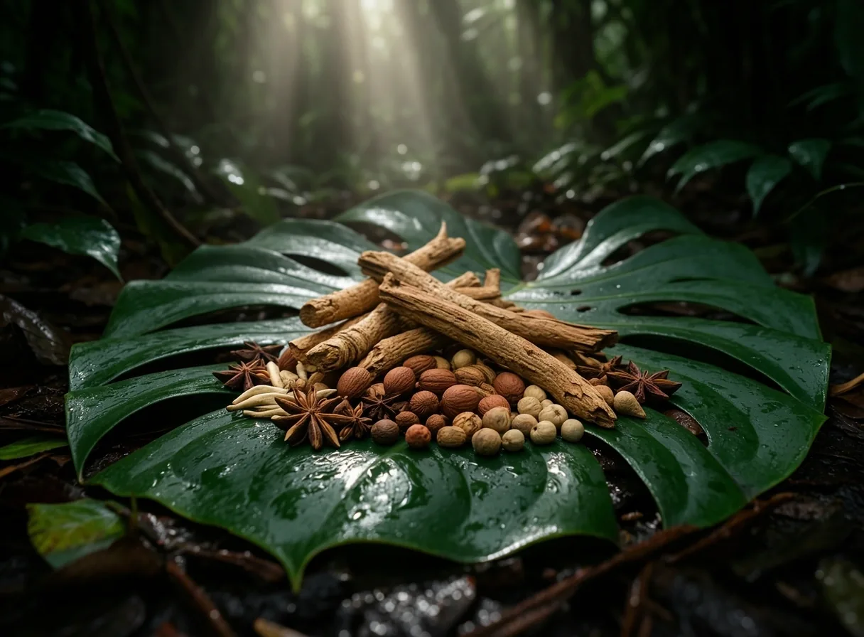 Vibrant tropical botanicals representing natural vitality